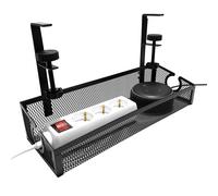Organizador de Cables Escritorio 35x13x20 cm Nyana Home | Bandeja Metálica Bajo Mesa sin Taladro | Gestión de Cables para Escritorio y Oficina | Soporte para Regletas, Cargadores y Accesorios |