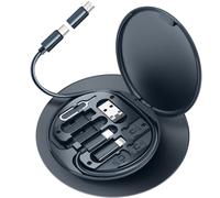 Organizador de cables, estuche de almacenamiento multifuncional con carga rápida y transferencia de datos, práctico soporte para teléfono para uso