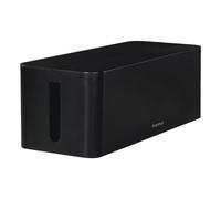HAMA | Caja Organizadora de Cables (Caja de Cables para regleta, fácil gestión de Cables, para Oficina, Escritorio, hogar, Almacenamiento de Cargadores, con Patas de Goma), Color Negro