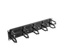 ORGANIZADOR DE CABLES LANBERG 10 ANILLOS 19" 2U TIPO B CON CEPILLO NEGRO