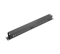 Lanberg Organizador de cables AK-1201-B metálico 1U tipo A para rack 19" Negro