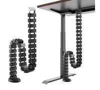 Organizador de cables para escritorio, 125 cm, organizador de cables, rectangular, flexible, guía de cables para escritorios de altura ajustable, sistema de gestión de cables universal para