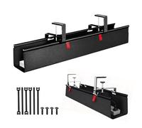 Organizador de cables para escritorio para gestión de cables, bandeja de cables de 70 cm, organizador de cables de acero inoxidable, escritorio (accesorios incluidos), color negro