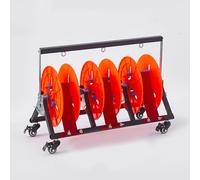 Organizador de cables profesional para electricista con ruedas, estante de bobina de alambre resistente para un fácil transporte y dispensación de carretes de cable grandes