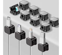 Organizador De Cables, RCIDOS 12 Piezas Organizador Cables Sujeta Cables Escritorio Magnetic Data Cable Organizer Clips Para Cables Para Cables De Hdmi Usb Type-C Cable De Audio(negro)