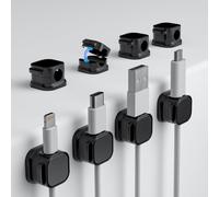 Organizador De Cables, RCIDOS 8 Piezas Organizador Cables Sujeta Cables Escritorio Magnetic Data Cable Organizer Clips Para Cables Para Cables De Hdmi Usb Type-C Cable De Audio(negro)