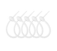 Organizador de cables reutilizable silicona, 30 unidades, for enrollar, bolsas almacenamiento, sujetacables, clips for(White,180mm)