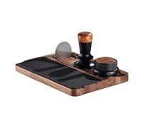 Organizador de Café de Madera | Soporte de Apisonado de Madera Antideslizante,Base para Tamper - Compatible con 51-58 mm, para cafetería, encimera, bar y cocina, prensado y molienda de café