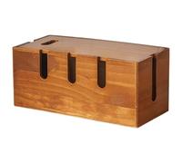 Organizador de caja de cable - Caja de gestión de cables | Cajas de alambre es un hider | Puente de salida de cable | Organizador de cajas de cables de madera | Estante de extensión de cordón seguro H