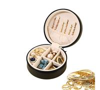 Organizador de caja de joyería de viaje, caja de joyería portátil - Estuche de joyería de piel sintética para anillo, colgante, pendiente, collar, pulsera organizadora cajas de