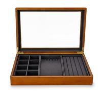Organizador de caja de joyería Joya multifuncional Bandeja de madera Caja de almacenamiento de joyería Micracibra Bandeja de almacenamiento Bandeja de almacenamiento Organizador de joyería Pequeño
