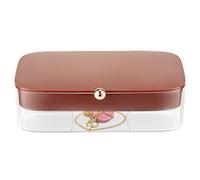 Organizador de caja de joyería para pendientes, organizador de joyas de 30 rejillas | Expositor de cajones con collar de 30 rejillas con tapa | Estuche de soporte organizador de collar po