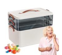 Organizador de caja de medicina, multinivel, 23 x 21 x 34 pulgadas. Adorable Clear Family Safety Accessories, Tools Contenedor para camping, Home Use