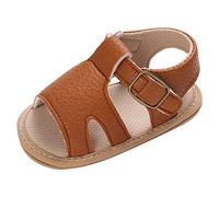 Organizador de cajas Toddler Zapatos Niños y Niñas Sandalias Fondo Plano Ligero Gancho Hebilla Hebilla Punta Abierta Transpirable Estilo Casual Almacenamiento Botas Altas, marrón, 19 EU