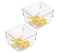 Organizador de cajones de pl stico Linus de iDesign, contenedor de almacenamiento para tocador, ba o y cocina, 7,6 x 7,6 x 5 cm, juego de 2, tran