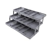 Organizador de cajones extensible, divisor de caja de plástico para herramientas de maquillaje de oficina suministros de joyería con compartimentos ajustables (3 niveles)