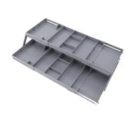Organizador de cajones extensible, divisor de cajas de plástico para herramientas de maquillaje suministros de oficina bandeja organizador de joyas con compartimentos ajustables (2 niveles)