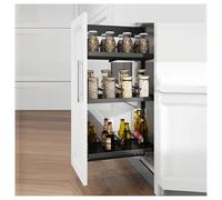 Organizador de cajones extraíble de 7 niveles con riel deslizante suave, cesta extraíble y tiras separadoras, estante de almacenamiento alto para espacios estrechos y altos (114 x 320 x 3 niveles)
