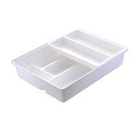 Organizador de cajones para cubiertos de 2, 10 x 12 x 2, organizador de cajones para cubiertos con rejilla múltiple con capa superior deslizable y extraíble para almacenamiento y organización d