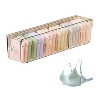 Organizador De Calcetines Montado En La Pared - Contenedor De Cajón Para Ropa Interior De 14,65 X 2,99 X 3,62 Pulgadas, Gabinete Duradero De ABS, Soporte Con Múltiples Compartimentos | Solución De Cla