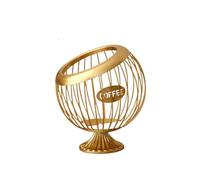 Organizador De Cápsulas De Café Con Tobogán De Hierro, Estante De Almacenamiento For Aperitivos Y Frutas Con Vainas Huecas Y Cestas Diagonales For La Cocina Familiar(Gold,20cm*18.5cm)
