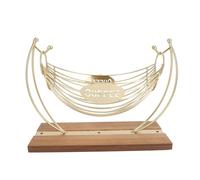 Organizador de cápsulas de café, gran capacidad para 18 cápsulas, cesta de hierro para cápsulas de café, té y café con base de madera para cocina y oficina, 24,4 x 18,1 x 10,9 cm