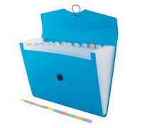 D.RECT 5580 Carpeta de archivos extensible A4 | Acordeón Carpeta Clasificadora de documentos con 12 Compartimentos | Carpeta de Acordeon | Azul