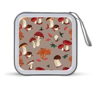 Organizador de CD con diseño de hongos y cerezas, capacidad para 40 unidades, colección de DVD, cartera, libro para coche, hogar, viajes
