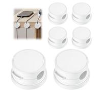 Organizador de clips magnéticos para cables, soporte magnético para cables con base giratoria, soporte de alambre, clips de alambre para escritorio de oficina en casa (6, blanco)