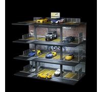 Organizador de coche a escala 1/64, modelo fundido a presión, compatible con Hot Wheels Matchbox Mini GT, para exhibición de coche de juguete y almacenamiento de 20 plazas de estacionamiento (mezcla)