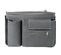 Organizador de cochecito con portabotellas - Portaobjetos organizado para cochecito con portabebidas | Compartimento impermeable transparente con control táctil y diseño adherente para viajes en coche