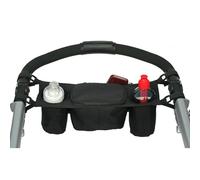 Organizador de cochecito con portavasos, carrito para cochecito con bolsillo con cremallera y correas ajustables para nueva mamá