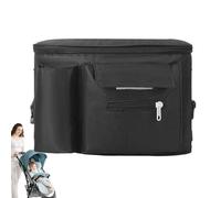 Organizador de cochecito - Organizador de chupete de cochecito con compartimento para bebidas, transparente impermeable con control táctil para bebé y padres