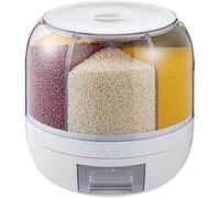 Organizador de cocina de 22 libras, contenedor de almacenamiento de arroz y granos, dispensador de alimentos giratorio de 360°, cubo de almacenamiento de arroz hermético, para granos, frijoles, maíz