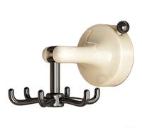 Organizador de cocina de montaje en pared con seis ganchos de ventosa giratorios, no requiere taladro, optimizado para un almacenamiento eficiente de la cocina (negro retro)