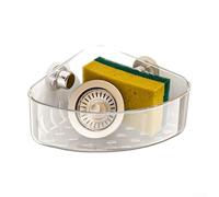 Organizador de cocina triangular con ventosa montaje sin taladro, solución de ahorro de espacio para sostener esponjas, estropajos y lana de acero (plateado)