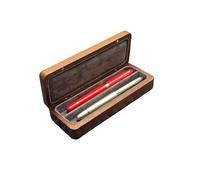Organizador de coleccionista de pluma estilográfica de 2 ranuras, estuche hecho a mano de madera de nogal, funda protectora para bolígrafos, caja de regalo