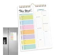 Organizador de comidas de cocina, bloc de notas de planificación de comidas, seguimiento de listas de compras, plan de dieta equilibrada, práctico calendario de pared para refrigerador, cocina en casa