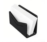 Organizador de correo acrílico funcional con recorte de sobre y características antideslizantes, clasificador de escritorio para cartas, facturas y documentos importantes (es negro)