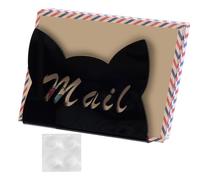 Organizador De Correo para Encimera | Organizador De Cartas En Acrílico con Forma De Gato | Soporte Expositor para Sobres Y Cartas De Postales Papel Documentos para Hogar Y Oficina