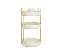 SONGMICS Organizador de Cosméticos Giratorio, Soporte de Maquillaje Redondo de 3 Niveles, Separable, para Baño, Dormitorio, Blanco Nube JKA011W01