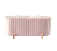 Organizador de cosméticos con tapa, organizador de almacenamiento de cosméticos, caja cuadrada de 3 compartimentos, organizador de maquillaje de 3 compartimentos, organiza fácilmente tus cosméticos,