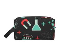 Organizador de cosméticos de Gran Capacidad, Bolsa de Maquillaje de Viaje para Mujer, con diseños de química y Ciencia ecológica.