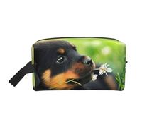 Organizador de cosméticos de Gran Capacidad, Bolsa de Maquillaje de Viaje para Mujer, diseño de Perro, Cachorro, Rottweiler