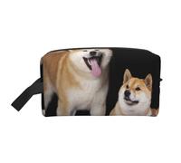 Organizador de cosméticos de Gran Capacidad, Bolsa de Maquillaje de Viaje para Mujeres, Shiba Inu Akita Inu