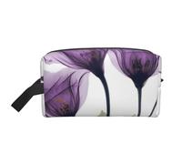 Organizador de cosméticos de Gran Capacidad con diseño de Flores de la Esperanza en Color Lavanda y Morado, Neceser de Viaje para Mujer.