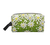 Organizador de cosméticos de Gran Capacidad con diseño de Flores de montaña suizas Edelweiss, Neceser de Viaje para Mujer
