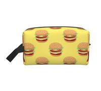 Organizador de cosméticos de Gran Capacidad con diseño de Hamburguesas en Amarillo, Neceser de Viaje para Mujer