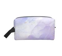 Organizador de cosméticos de Gran Capacidad con diseño de mármol Morado Pastel líquido, Neceser de Viaje para Mujer