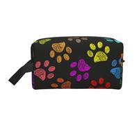 Organizador de cosméticos de Gran Capacidad con diseño de Patas de Perro arcoíris y Adorable Animal de compañía, Neceser de Viaje para Mujer.